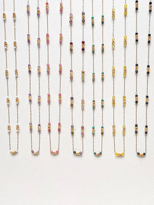 Collier ELNOR - Chaine dorée et perles de tourmaline